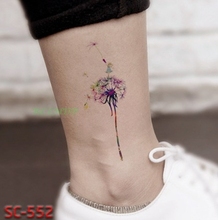 Pegatina de tatuaje temporal a prueba de agua, pegatinas de tatuaje púrpura volador colorido, tatuajes flash, tatuajes falsos para niñas y mujeres 2024 - compra barato