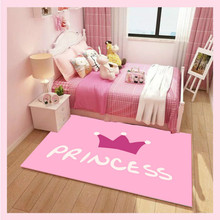 Tapete de princesa rosa para meninas, carpete personalizado antiderrapante com desenho de unicórnio para sala de estar 2024 - compre barato