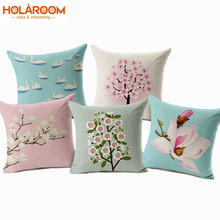 flower decorative pillows Home Car tree Cushions Funda Cojines wave coussin decoration beautiful flower and plant 2024 - buy cheap