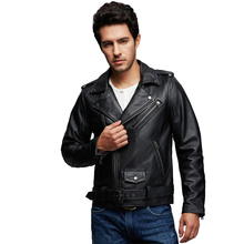 Factory 2016 New Genuine Leather Jacket Men Real Calf Cow Skin Punk Rock Bomber Motorcycle Biker Coat Winter Chaqueta Jaqueta 2024 - buy cheap