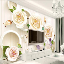 Papel pintado personalizado Beibehang 3D foto mural Rosa estereoscópica TV Europea decoración de fondo de pared pintura papel tapiz 3d 2024 - compra barato