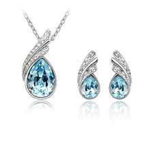 Wholesale kpop jewelry sets quartz crystal pendant Necklace Stud Earrings joyas made with SWAROVSKI Elements Anniversary 2024 - buy cheap
