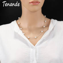 Tenande Simple Style Simulated Pearl Choker Necklaces for Women Luxurious Silver Color Party Jewelry Gifts Colares Femininos 2024 - buy cheap