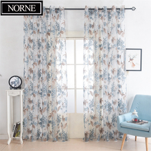 NORNE Burnt-out Flower Pattern Modern Tulle Curtains for Living Room Transparent Window Drapes Sheer Curtain for the Bedroom 2024 - buy cheap