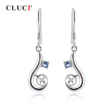 Cluci authentic 925 prata zircon symmetrc gota brinco prata esterlina jóias para casamento feminino noivado se130sb 2024 - compre barato