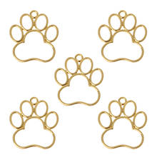 5Pcs Pet Dog Footprint Blank Frame Pendant Open Bezel Setting UV Resin Jewelry 2024 - buy cheap