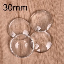 10pcs/lot 30mm Round Cabochons Transparent Glass Clear Flat Back for DIY Pendant Findings Jewelry Making Handmade Accessories 2024 - buy cheap