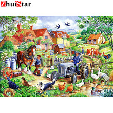 Needlework 5D Diamond Embroidery Square Diamond Mosaic Home Decor Diy Diamond Painting Cross Stitch Farm landscape XY1 2024 - buy cheap