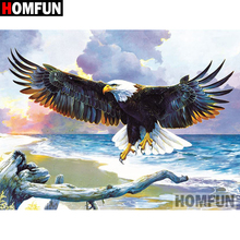 Homfun 5d diy pintura diamante quadrado completo/broca redonda "águia animal" 3d bordado ponto cruz presente decoração para casa a00690 2024 - compre barato