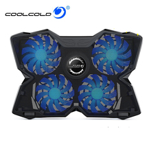 Laptop cooler 2 USB Ports and Four cooling Fan LED Light Mute laptop cooling pad Notebook Stand for 12-17 inch for Laptop 2024 - buy cheap