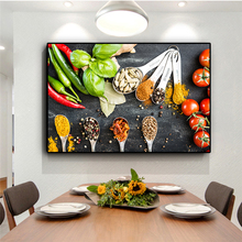 Vegetables Grains Spices Spoon Kitchen Food Canvas Painting Cuadros Posters and Prints Wall Art Picture Living Room Home Decor 2024 - buy cheap