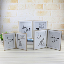 Creative Household Wooden Three Floding Photo Frames Ornaments Glass Photo Frames Desktop Crafts Home Decoration Birthday Gifts 2024 - buy cheap