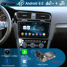 Автомобильный DVD-плеер 10,1 дюйма IPS 8 ядер 4 Гб + 64 ГБ Android 9,0 для Volkswagen Golf 7 VII VW Golf MK7 R 2013-2019 GPS Радио DSP CarPlay Parrot 2024 - купить недорого
