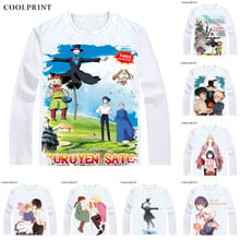 Camiseta de manga comprida howl, camiseta estilo castelo com manga longa, camiseta para cosplay de miyazaki hayao hauru no ugoku shiro howl sofie 2024 - compre barato