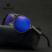 WESHION Pilot Men Sunglasses Polarized 2018 Luxury Brand Designer Oval Man Shades Retro Classic Sun Glasse UV40 Zonnebril Mannen 2024 - buy cheap