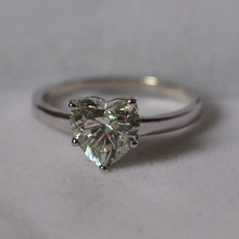 Real 18K 750 White Gold Proposal Ring Pretty Heart Shape 2Ct Diamond Wedding Ring for Women Amazed Design Stamp G18K 2024 - buy cheap