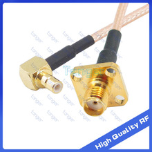 SMA female jack 4 hole panel to SMB male right angle connector Plug with 20cm 8in 8" RG316 RF Coaxial Pigtail High Quality cable 2024 - buy cheap