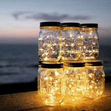 2M 20 LED String Light Solar Powered For Mason Jar Lid Insert Color Changing Garden Waterproof Christmas Decorations Garland 2024 - buy cheap