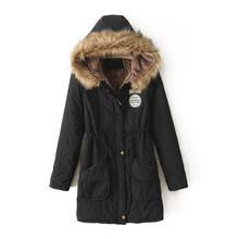 Hot Winter Women Jacket Medium-long Thicken Plus Size 3XL Women Hooded Fur Coat Slim Parka Cotton-padded Jacket Overcoat Female 2024 - buy cheap