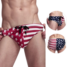 Bañador con bandera americana para hombre, Bikini Sexy, bañadores de playa, calzoncillos cortos impermeables, 2021 2024 - compra barato