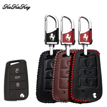 KUKAKEY Leather Car Key Case Key Bag For VW Polo 2016 golf 7 MK7 Skoda Octavia Combi A7 SEAT Leon Ibiza Styling Accessories 2024 - buy cheap
