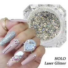 1pcs Laser Silver Nail Art Glitter Holographic Shinning Chrome Pigment Nail Powder Decoration Shinning Tips Manicure SABG01-26 2024 - buy cheap