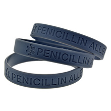 (OBH), 50 шт в наборе для пенициллина цилиндрическая, не вызывает аллергии, Wristband Силикона Debossed и заполняется цветом для аварийной ситуации 2024 - купить недорого
