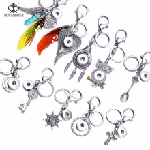 Royalbeier Mixed 5pcs/lot Metal Key Chain For Keyring Women Gifts Girl Keychain Bag Charm Pendant Fit 18mm Snap Button Jewelry 2024 - buy cheap