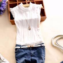 Women Summer Style Reffle Shirt Chiffon Blouse Office Lady Casual Solid Color Tops 2024 - buy cheap