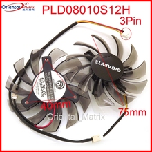 Ventilador de refrigeración para tarjetas gráficas, 3 pines, 75mm, DC12V, 0.25A, 40x40x40mm, envío gratis, 2 unids/lote, PLD08010S12H, GIGABYTE 2024 - compra barato