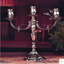 Candelabros de metal antiguo de 3 ramas, decoración del hogar, linterna de vela chapada en plata, portavelas, decoración del faro ZT070 2024 - compra barato