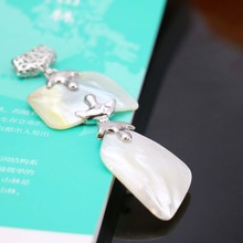 L012  Marine natural 2 row white pearl shell abalone shell pendant,Fit fashion women jewelry DIY making wholesale 2024 - buy cheap