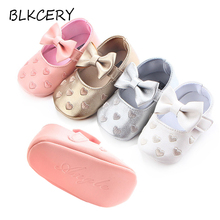 New Brand Leather Baby Girls Shoes Moccasins Toddler Moccs Shoe with Bow Soft Sole Non-slip Infant Crib Shoes Newborn Footwear 2024 - buy cheap