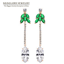 Neoglory Czech Rhinestone Cubic Zirconia Rose Gold Color Drop Earrings For Women Jewelry  2020 Fashion Party Gift QC4 2024 - buy cheap
