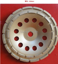Free shipping of high quality press sintering grade 230*22*5mm double row cup wheel for grinding marble/granite/ceramic/concrete 2024 - buy cheap