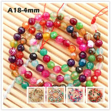Wholesale 4mm Faceted Agates Round Beads 15"/38cm A16-A21,For DIY Jewelry Making !We provide mixed wholesale for all items! 2024 - buy cheap