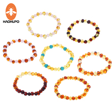 HAOHUPO Amber Elastic Bracelet for Baby Adult Jewelry Gifts Baltic Amber Beads Female Stretch Bracelet Bijoux Natural Beads 2024 - buy cheap