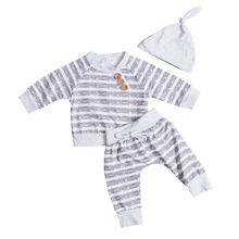 Cute 3pcs Newborn Baby Boys Girls Clothes Set Fashion Tops T-shirt+Pants+Hat Outfit Boy Girl Clothing Outfits 2024 - buy cheap