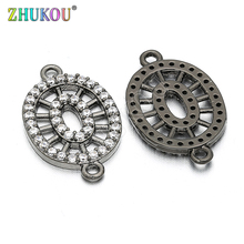 12*20mm Brass Cubic Zirconia Flower Charms Connectors DIY Jewelry Bracelet Necklace Making, Model: VS7 2024 - buy cheap