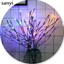 Lámpara LED con diseño de rama de Sauce de 20 bombillas de, lámpara de café para flor, rama de árbol, luz decorativa, decoración de boda, hogar y Bar 2024 - compra barato