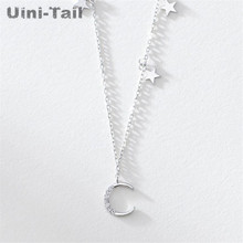 Uini-Tail hot new 925 sterling silver romantic stars moon micro-inlaid necklace Korean fashion tide flow original design GN897 2024 - buy cheap