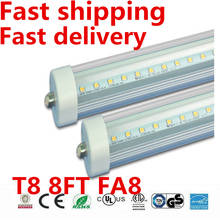 10pcs led tube t8 8ft 2.4m 2400mm 48w 5000LM  single pin fa8 led tube light  AC85-277v led fluorescent tube lamp 2024 - купить недорого