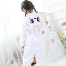 Rabbit Pajama Kids Animal Onesie Winter Flannel Sleepwear Hooded Anime Kigurumi Cosplay Costume Party Cute Fantasy 2024 - buy cheap