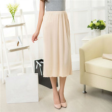 Woman Half Slips Modal Solid Skirt Petticoat Knee Length dress Lady Underskirts Vestidos Summer Cheap Skirts Underdress Summer 2024 - buy cheap
