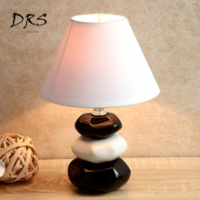 New Chinese Ceramic Table Lamp Bedroom Bedside Creative Wedding Desk Lights RC Switch Lamp Living Room Study Cloth Deco Lighting 2024 - buy cheap