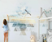beibehang Custom wallpaper 3d photo mural Nordic minimalistic geometric abstract sea beach background wall papers home decor 3d 2024 - buy cheap