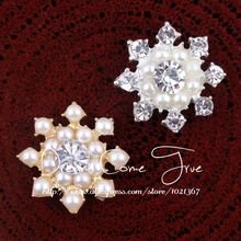 50 unids/lote 21MM 2 Botones de diamantes de imitación hechos a mano con parte posterior plana de cristal Vintage bonitos botones de perlas para accesorios para el cabello 2024 - compra barato