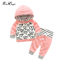 top and top Baby Clothing Sets Spring Autumn Newborn Baby Infant Girl Clothes Long Sleeve 2PCS Casual Hooded Baby Boy Clothing 2024 - buy cheap
