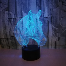Horse head 3d Nightlight For Christmas decorative lights Remote Touch switch Moderne Desk Lamp 3d Table Lamps For Living Room 2024 - buy cheap