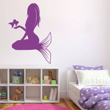 Free Shipping Sext Girl Vinyl Wall Mermaid Siren Sea Nymph Naiad Wall Sticker Mural Art  Living Room Bedroom Home Decoration 2024 - buy cheap